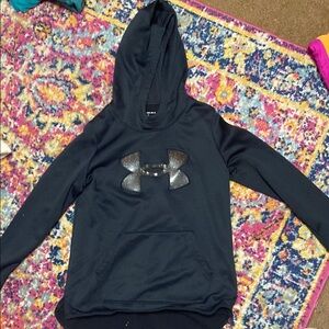 Black YLG UA hoodie with sparkles